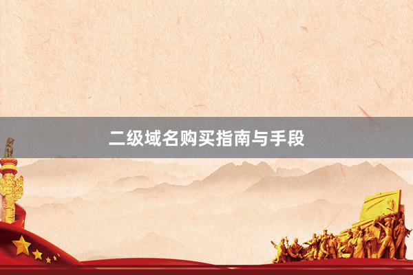 二级域名购买指南与手段